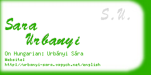 sara urbanyi business card